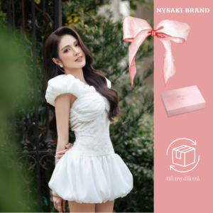 [Ny Saki] Váy Tiểu Thư Phối Ren – Dáng Xòe Sang Chảnh